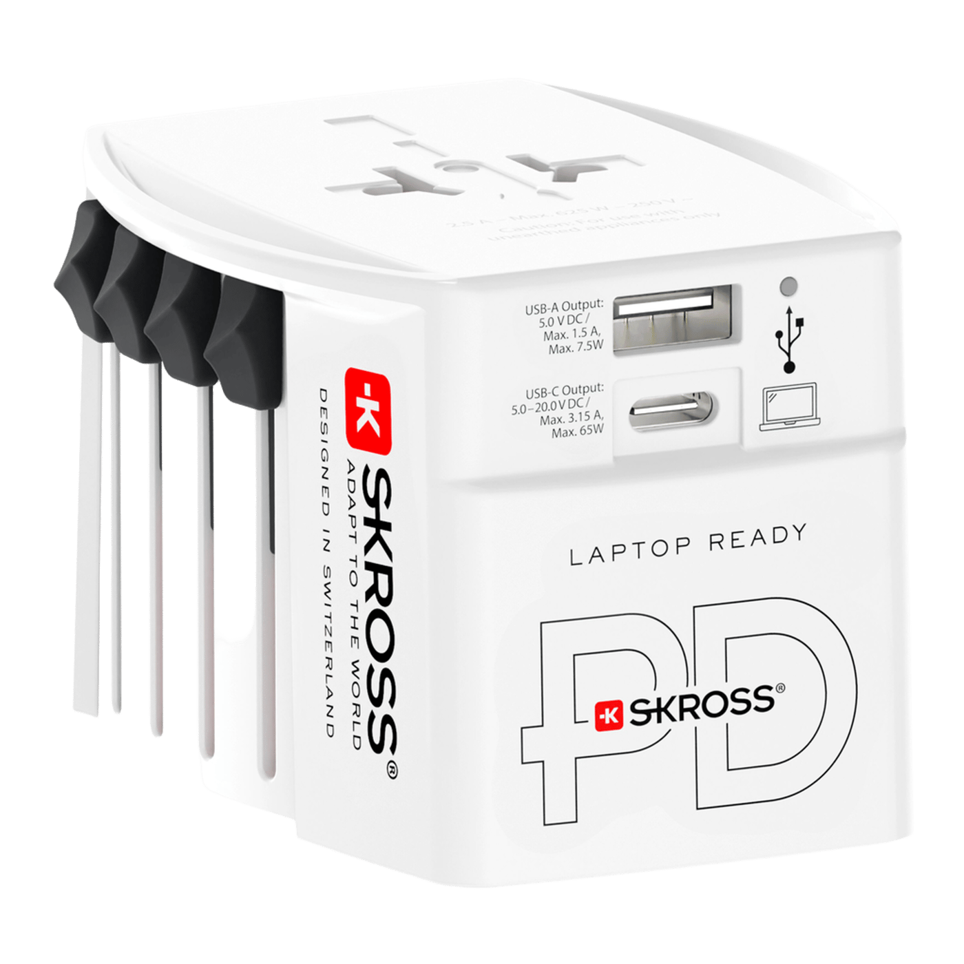 Skross Ojordad reseadapter Universal med USB PD 65W