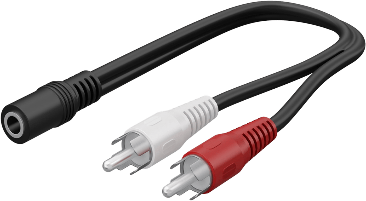 Ljudadapter 2x RCA hane till 3,5 mm hona 0,2 m