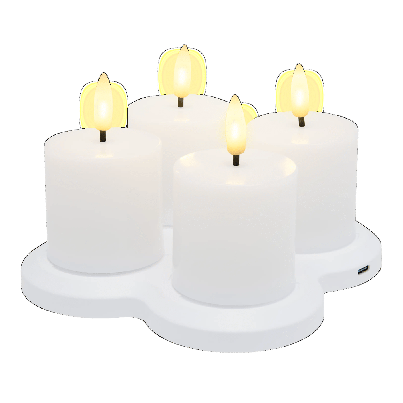 Värmeljus LED laddbara 4-pack