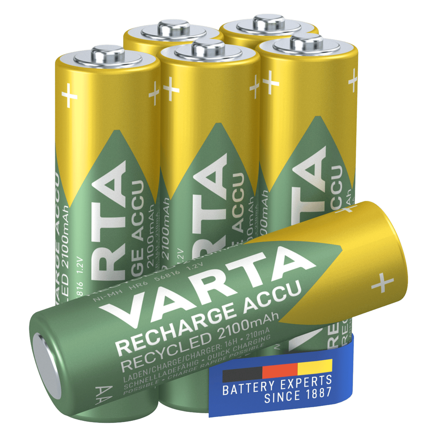 Varta Recharge Recycled AA-batterier 2100 mAh 6-pack