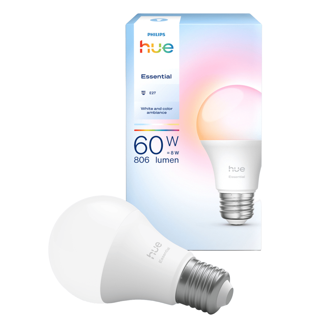Philips Hue Essential Smart LED-pære E27 806 lm 1-pk.