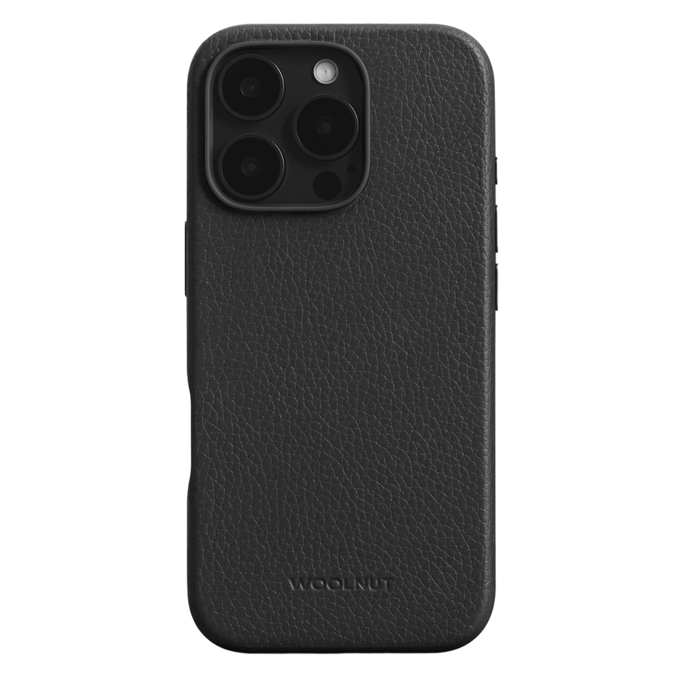 WOOLNUT Läderfodral för iPhone 16 Pro Svart