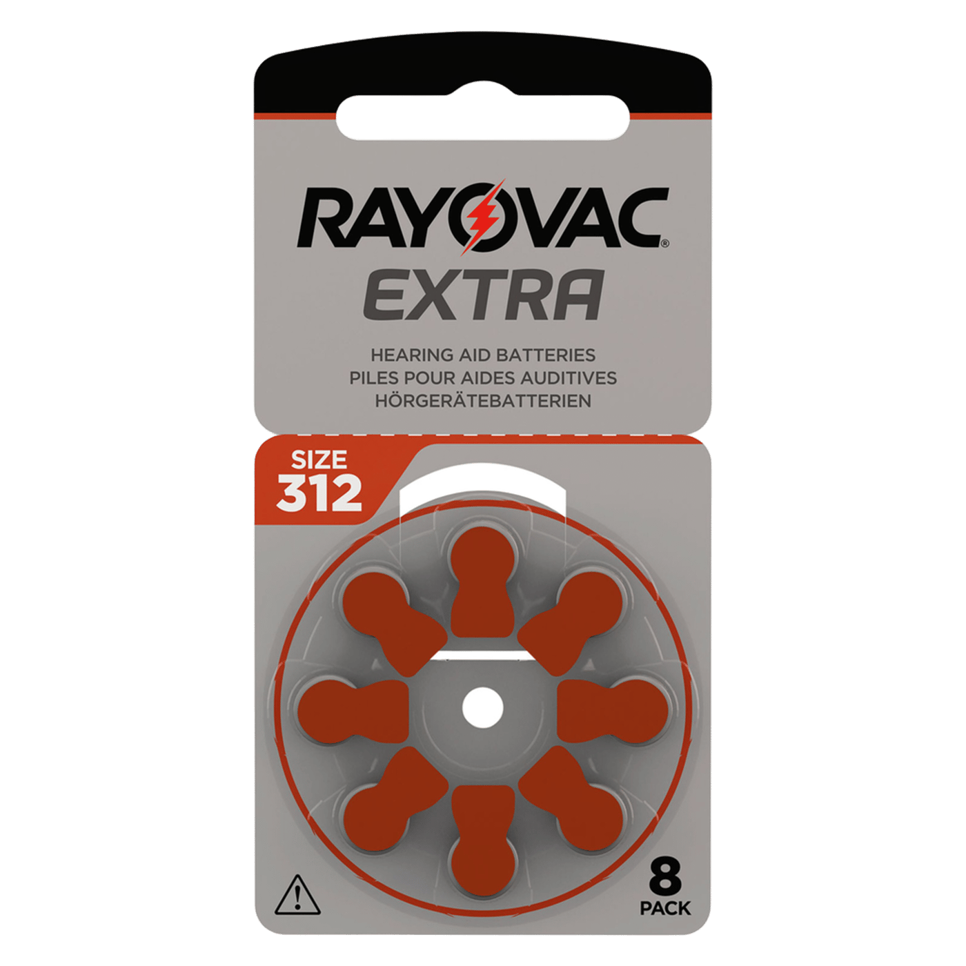Rayovac Høreapparatbatterier Brun ZA312 8-pk.