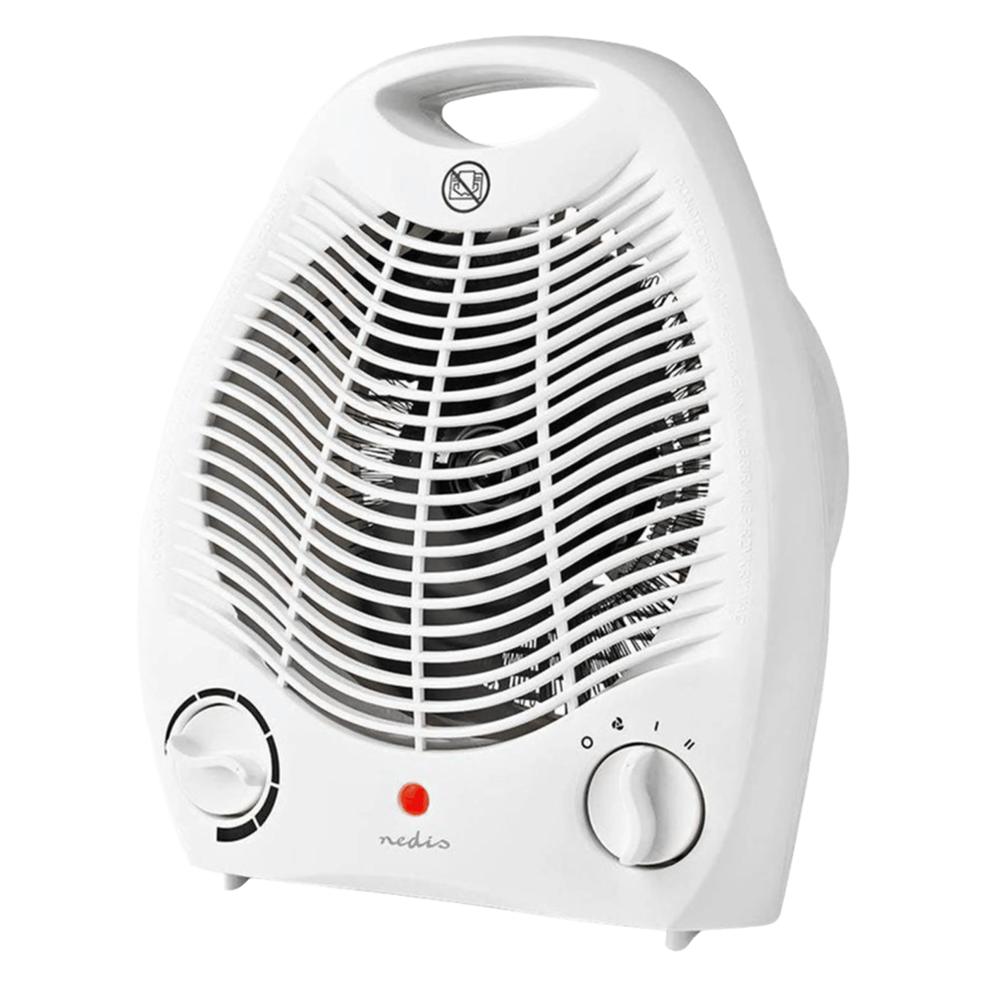 Nedis Värmefläkt 1000/2000 W med vältskydd Vit