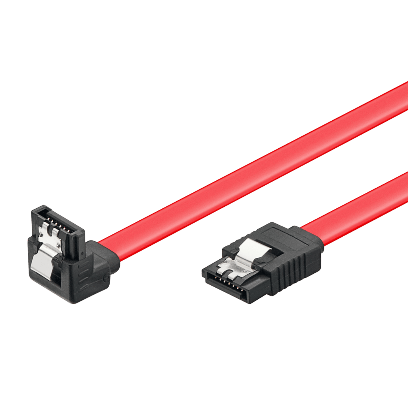 SATA 6 Gb/s-kabel med lås, vinklad/rak 0,5 m