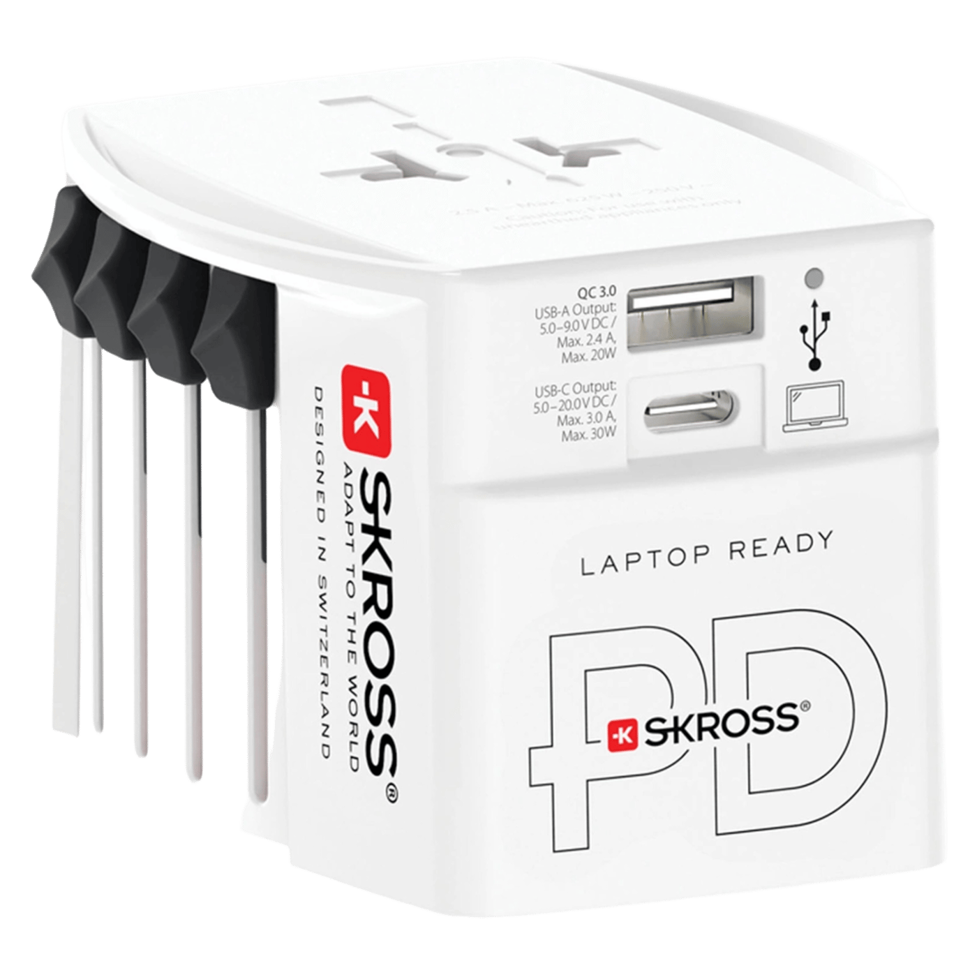 Skross AC30 PD ojordad reseadapter med USB PD 30 W