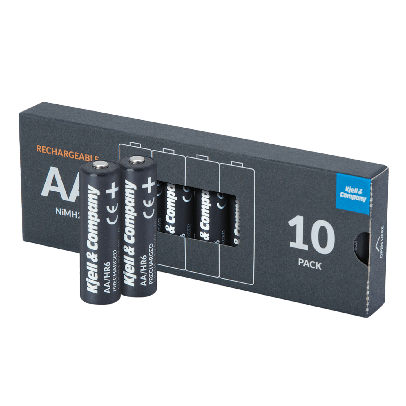 Kjell & Company Laddningsbara AA-batterier 2600 mAh 10-pack