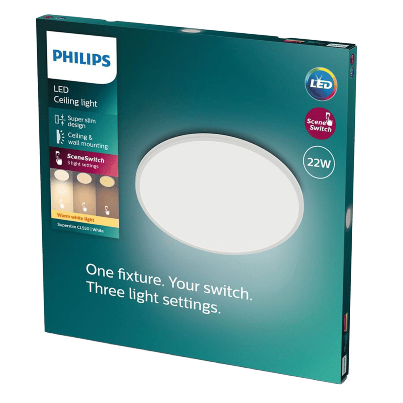 Philips Taklampa CL550 22 W med SceneSwitch Vit