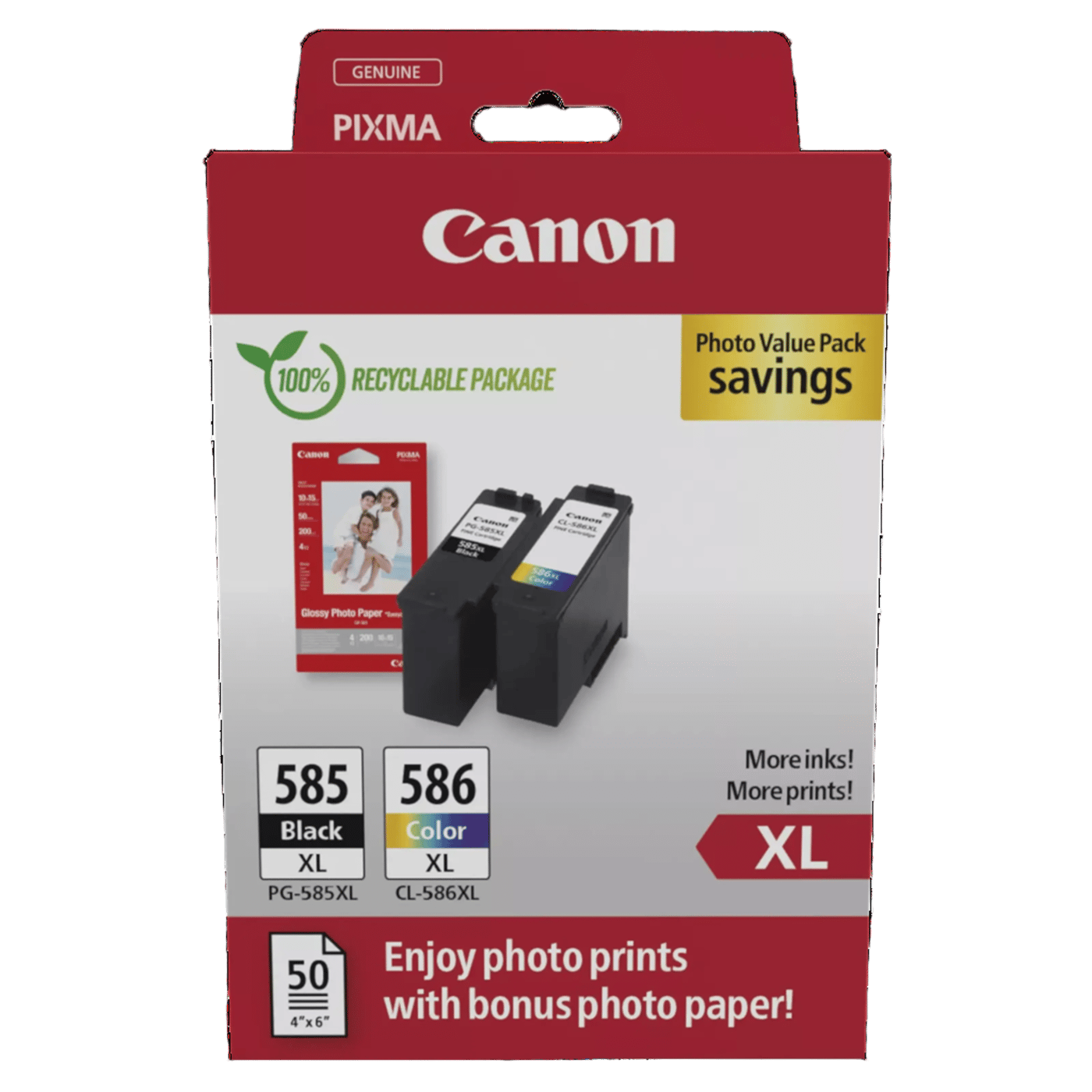 Canon PG-585XL/CL-586XL bläckpatroner med fotopapper