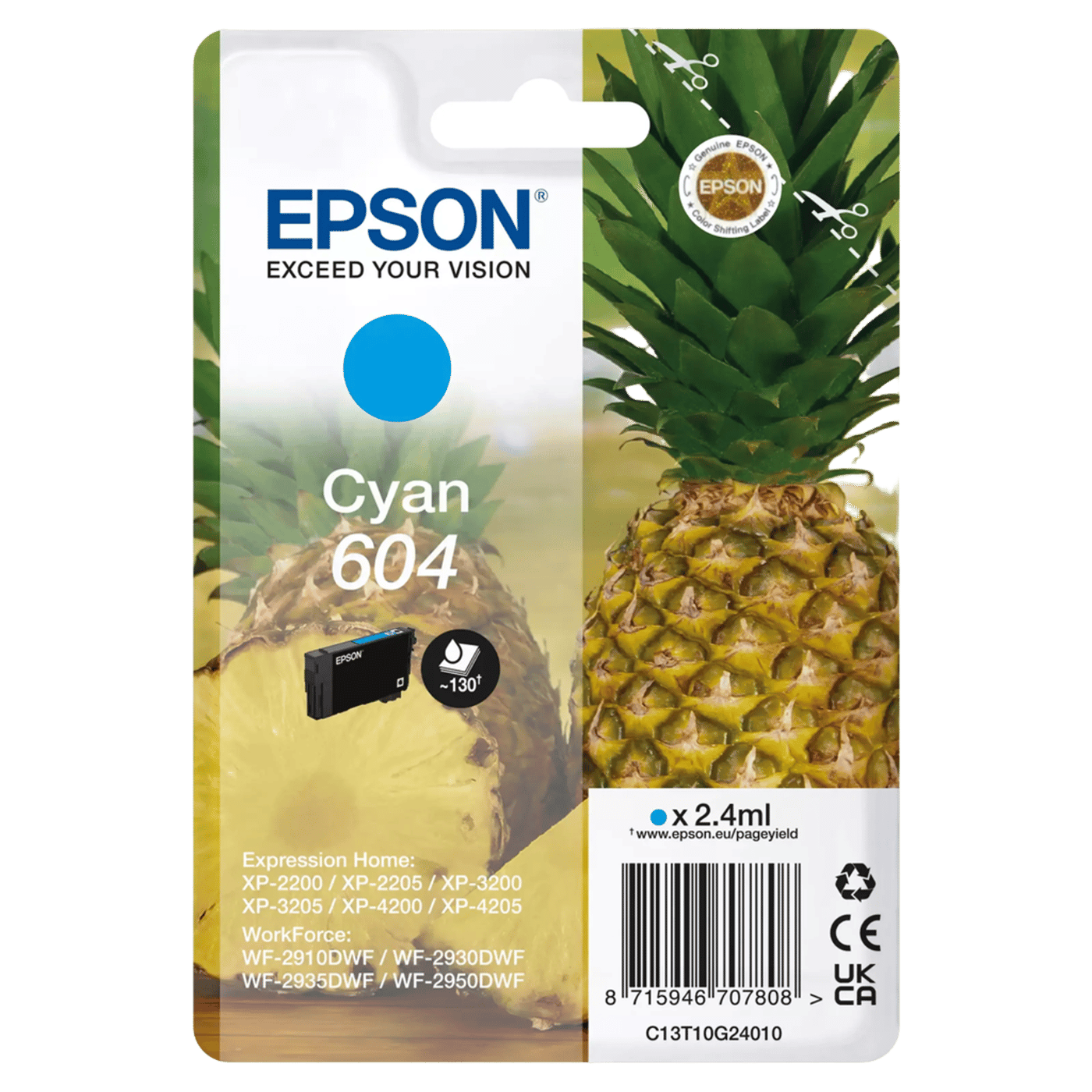 Epson 604 bläckpatron cyan (Ananas)