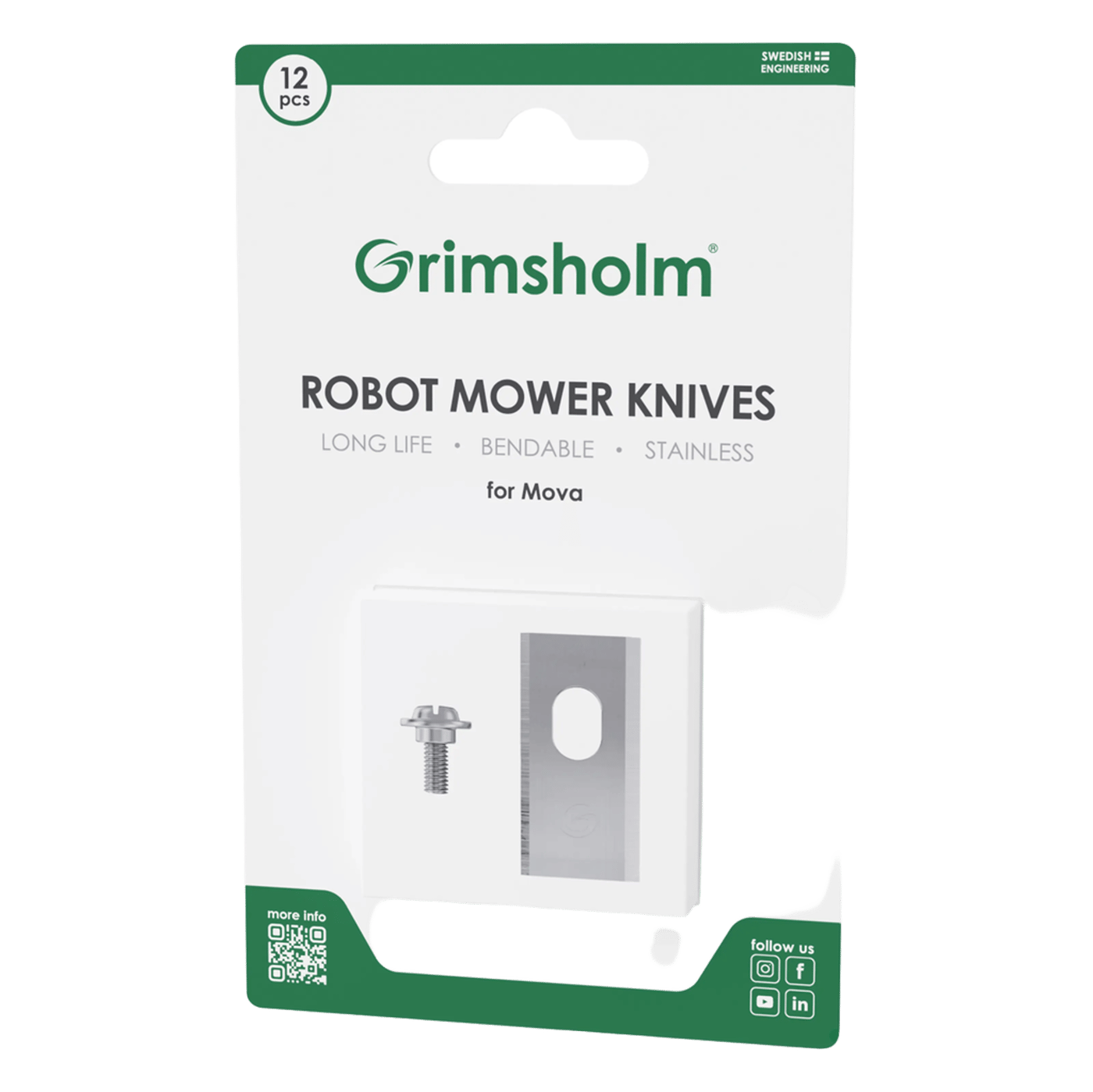 Grimsholm Kniver til MOVA-robotgressklipper 12 stk