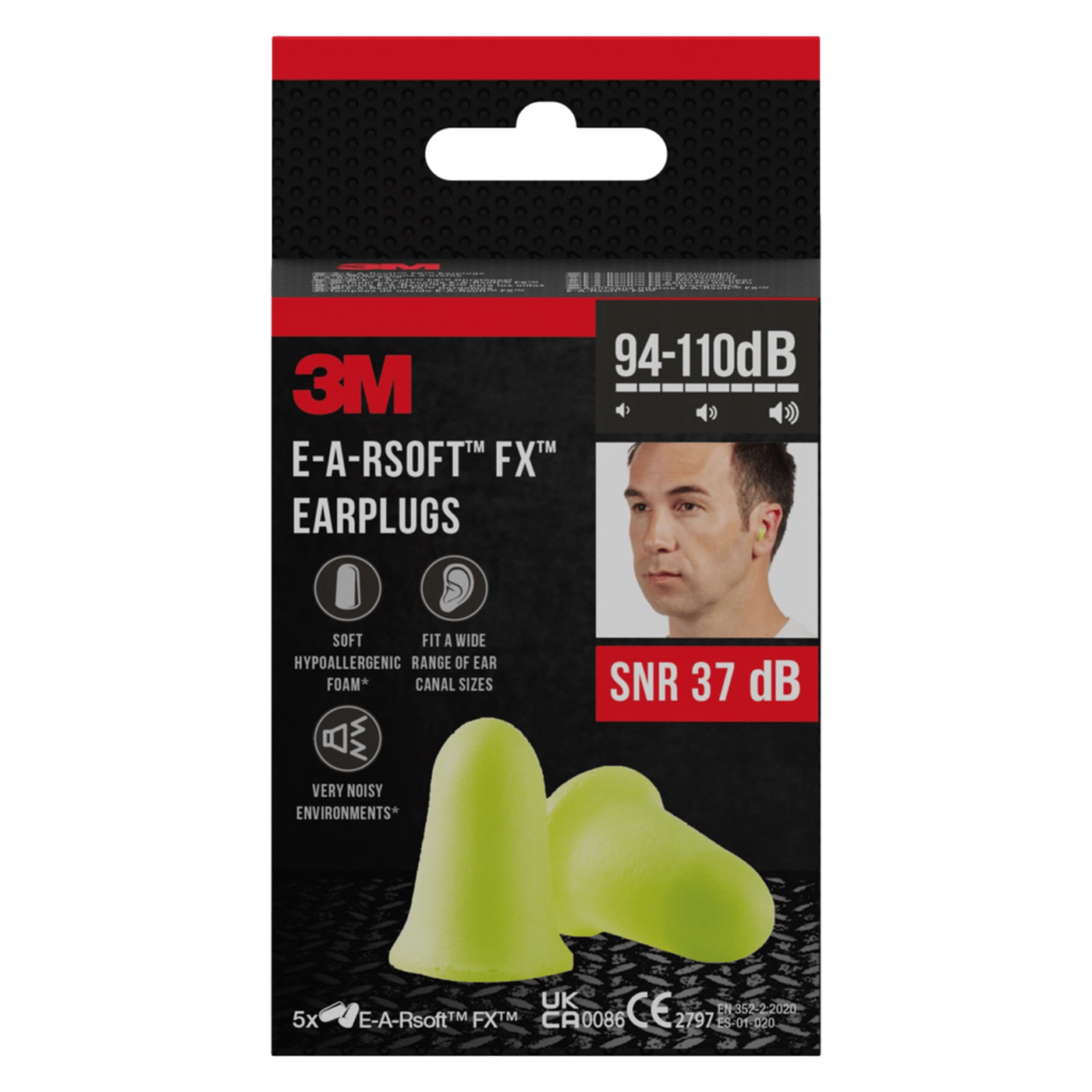 3M E-A-Rsoft FX hörselproppar 5-pack Gul