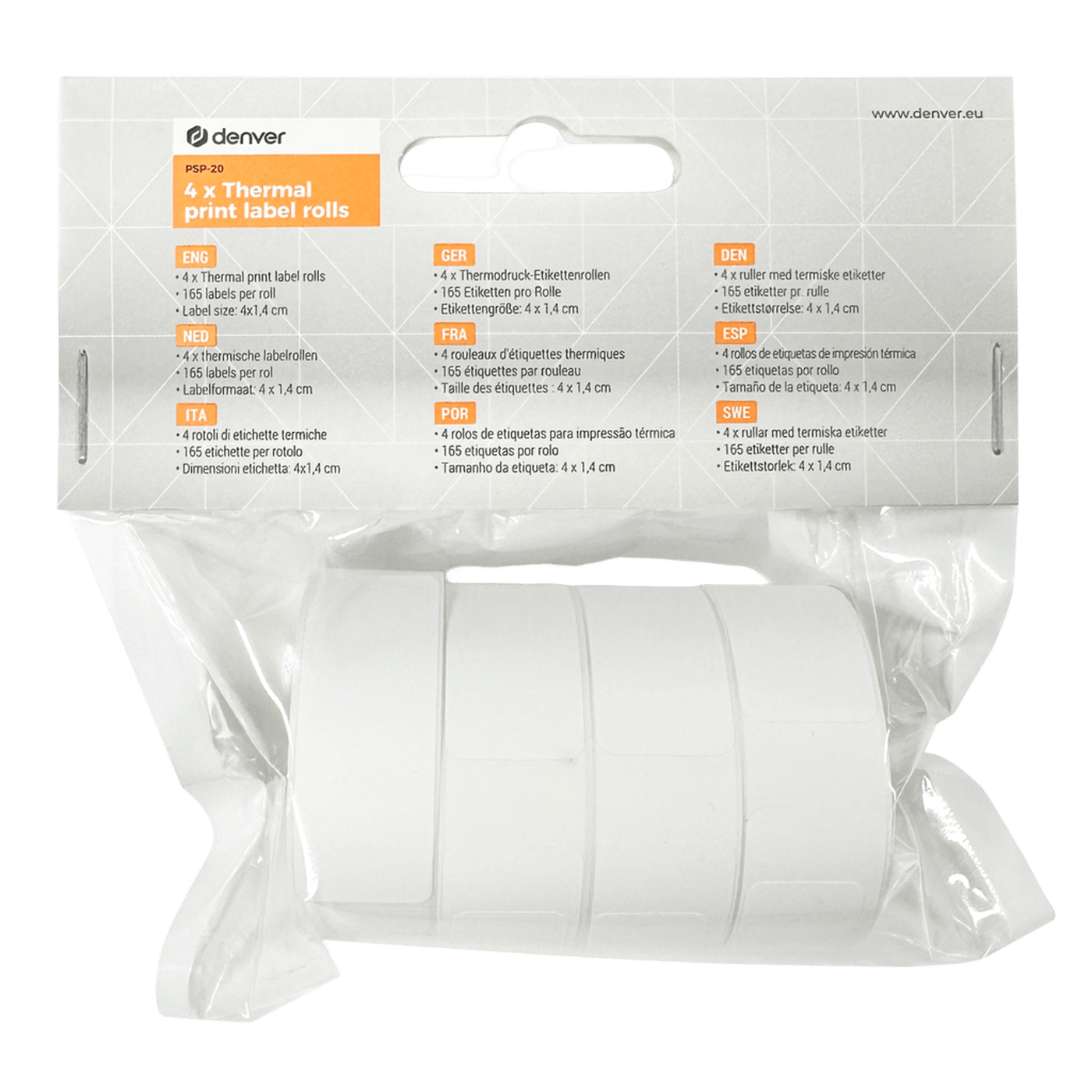 Denver PSP-20 Etikettrullar till termoskrivare MBP-16 4-pack