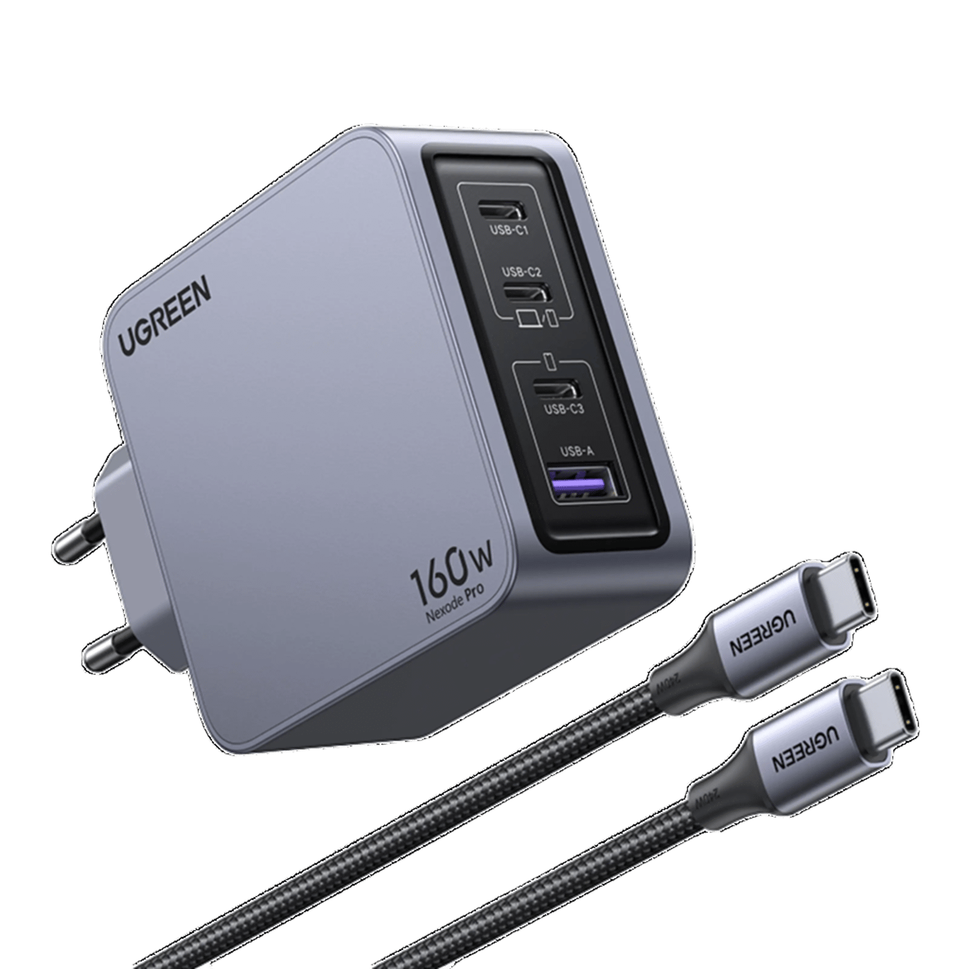 Ugreen Nexode Pro 160 W GaN-laddare med 4 portar