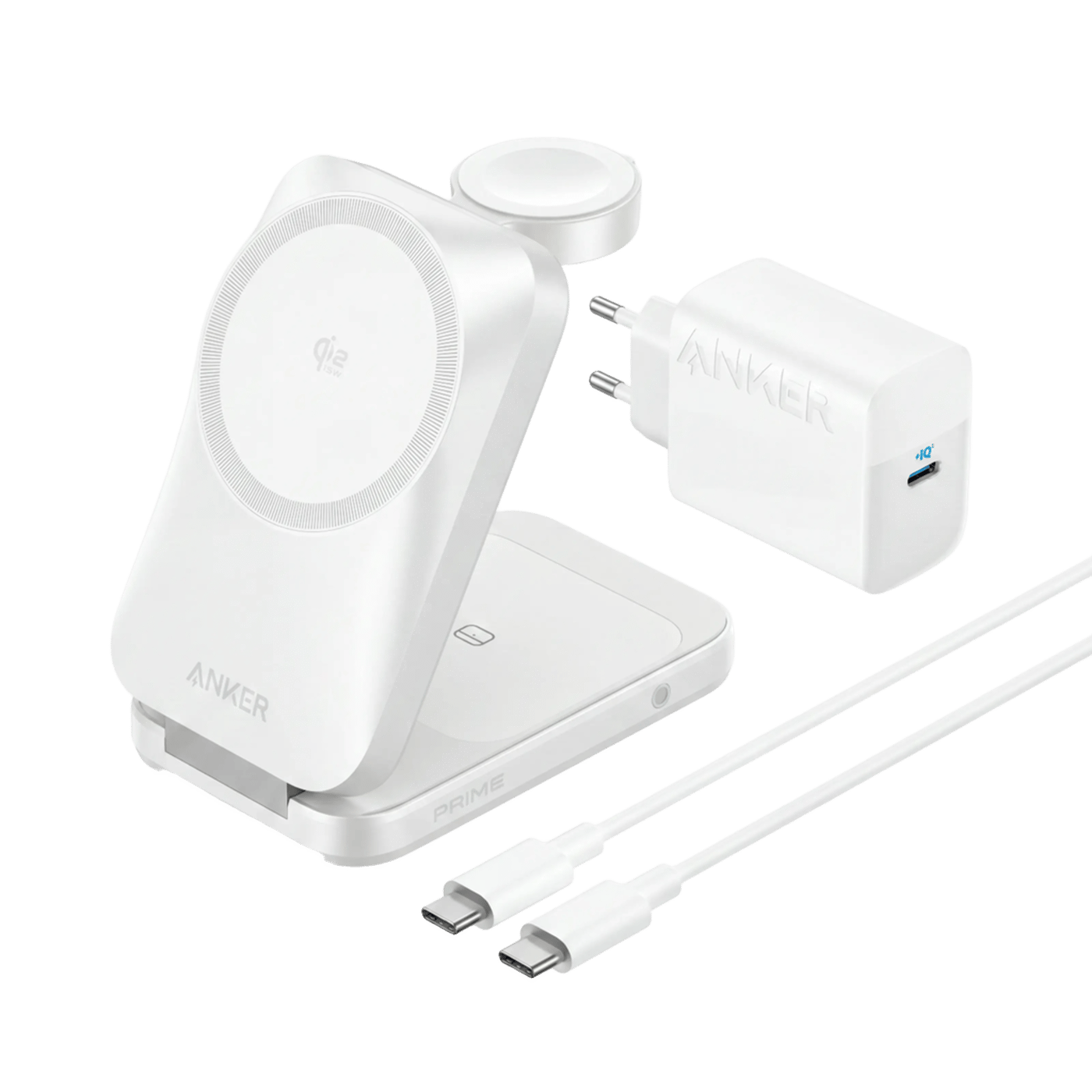 Anker Prime Foldable trådlös laddstation 3-i-1 MagGo Silver