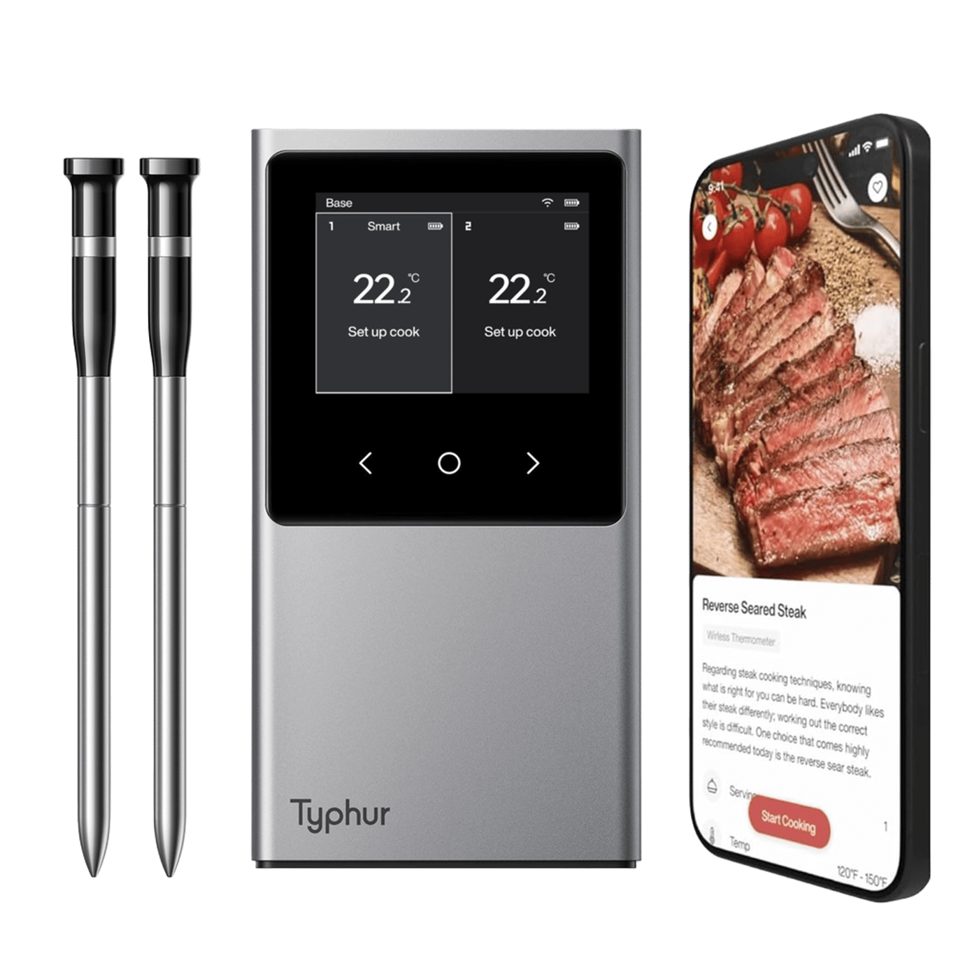 Typhur Sync Dual trådlös grill- och stektermometer med två sonder