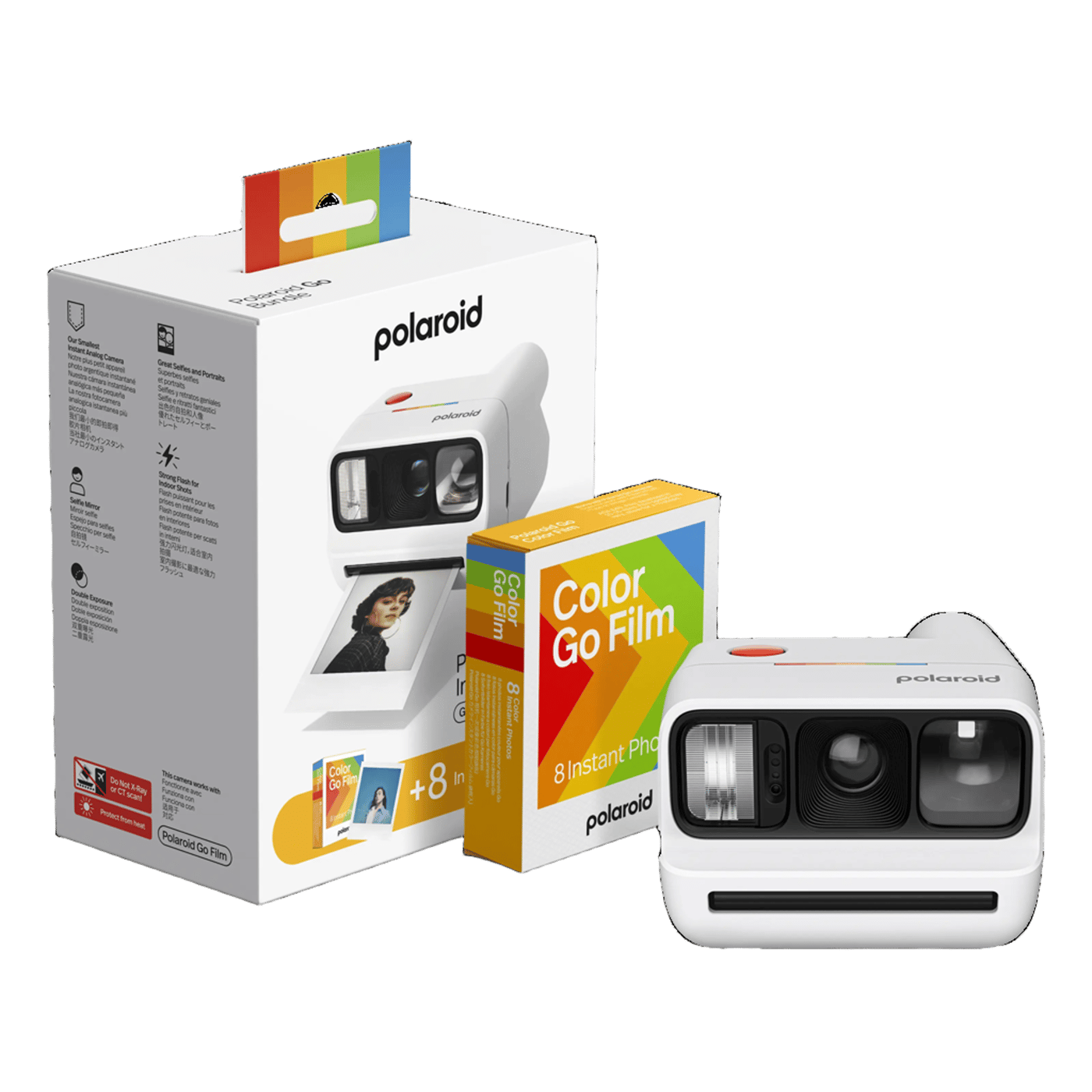 Polaroid Go Gen 3 direktfilmskamera med film Vit