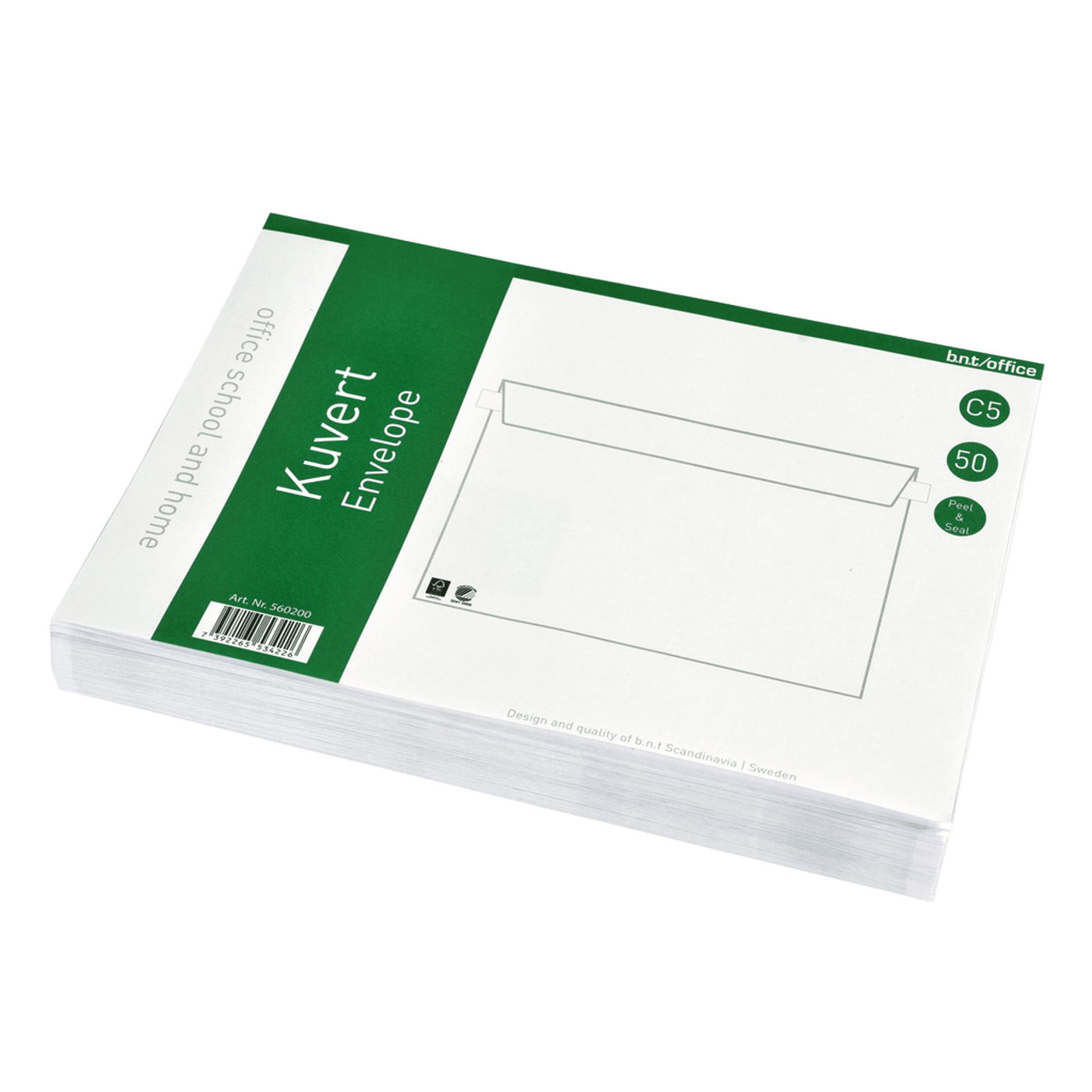 BNT Office Konvolutter C5 Peel & Seal hvite 50-pk.