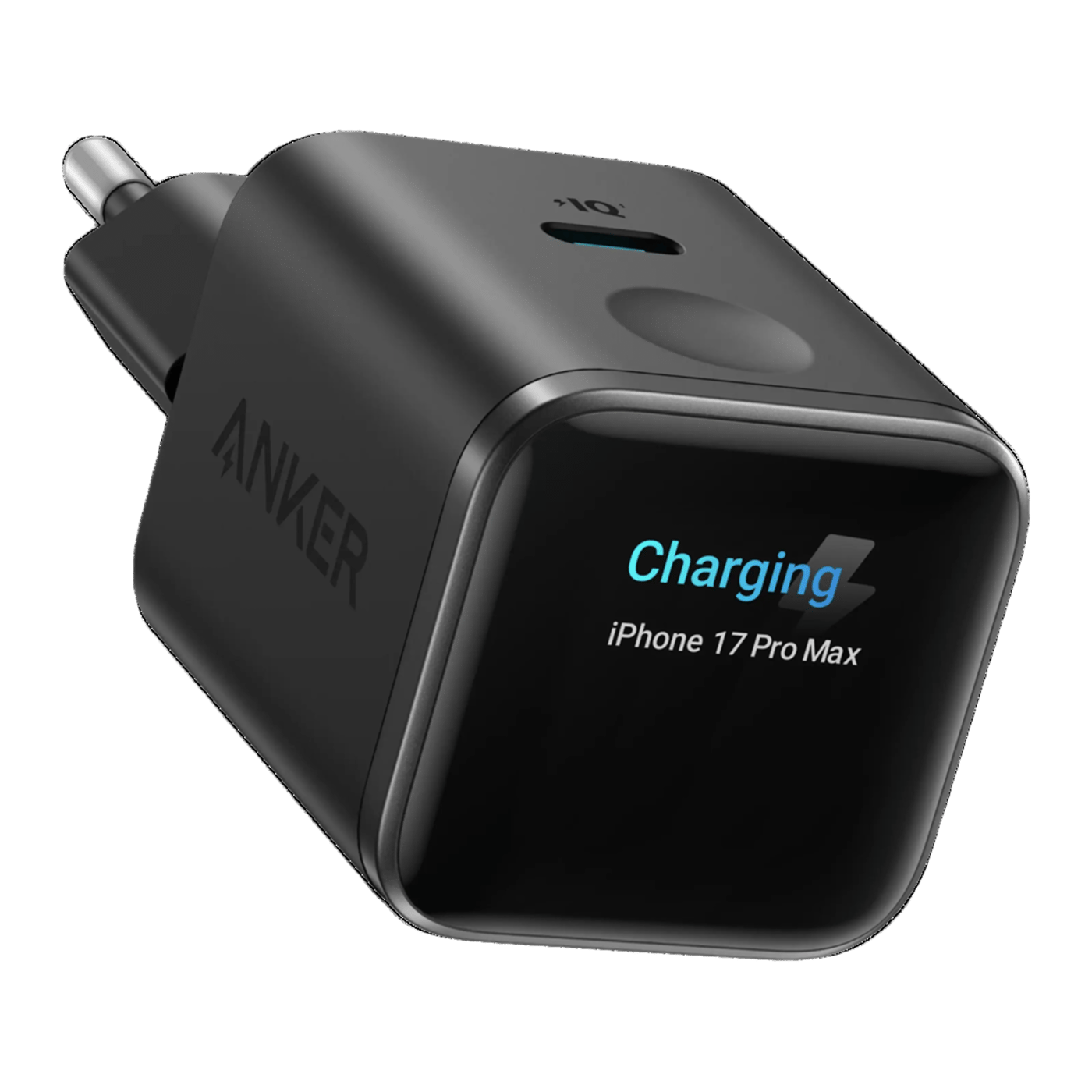 Anker Nano Charger 45 W USB-C-laddare med smart display Svart