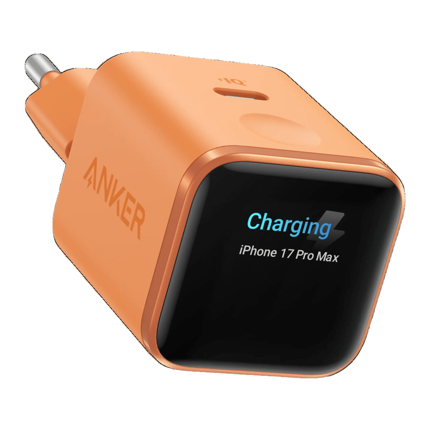 Anker Nano Charger 45 W USB-C-laddare med smart display Orange