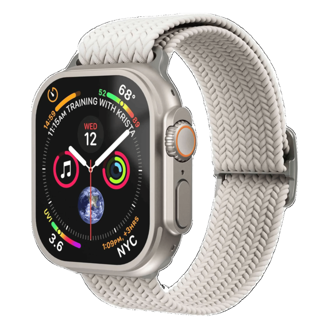 Vonmählen Woven Loop flätat armband till Apple Watch 40/41/42 mm Cream