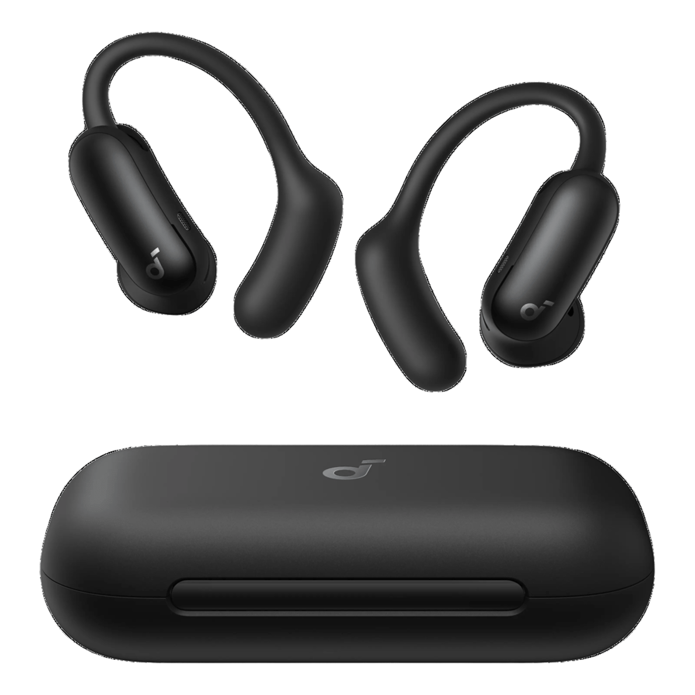 Soundcore AeroFit 2 Pro open ear-hörlurar med brusreducering Svart
