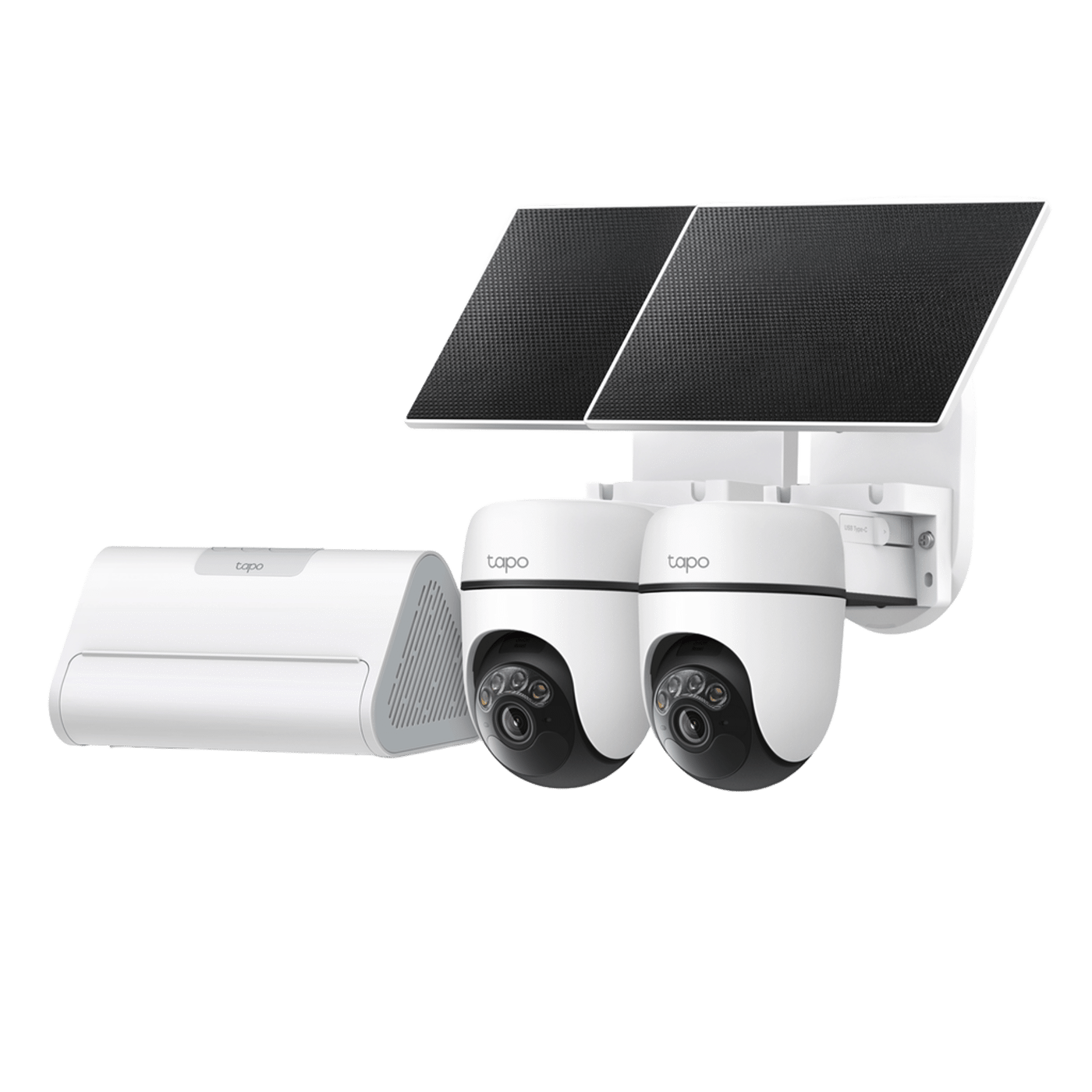 TP-Link Tapo HB112 solcellsdriven övervakningskamera 2K pan/tilt 2-pack Vit