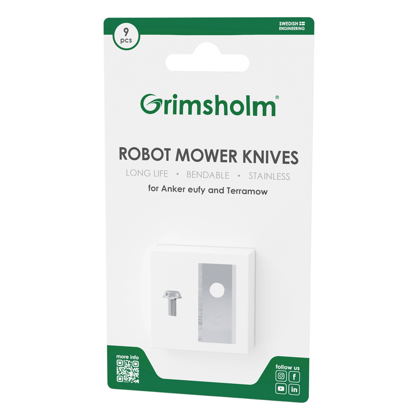 Grimsholm Knivar till Anker eufy och Terramow robotgräsklippare 9-pack