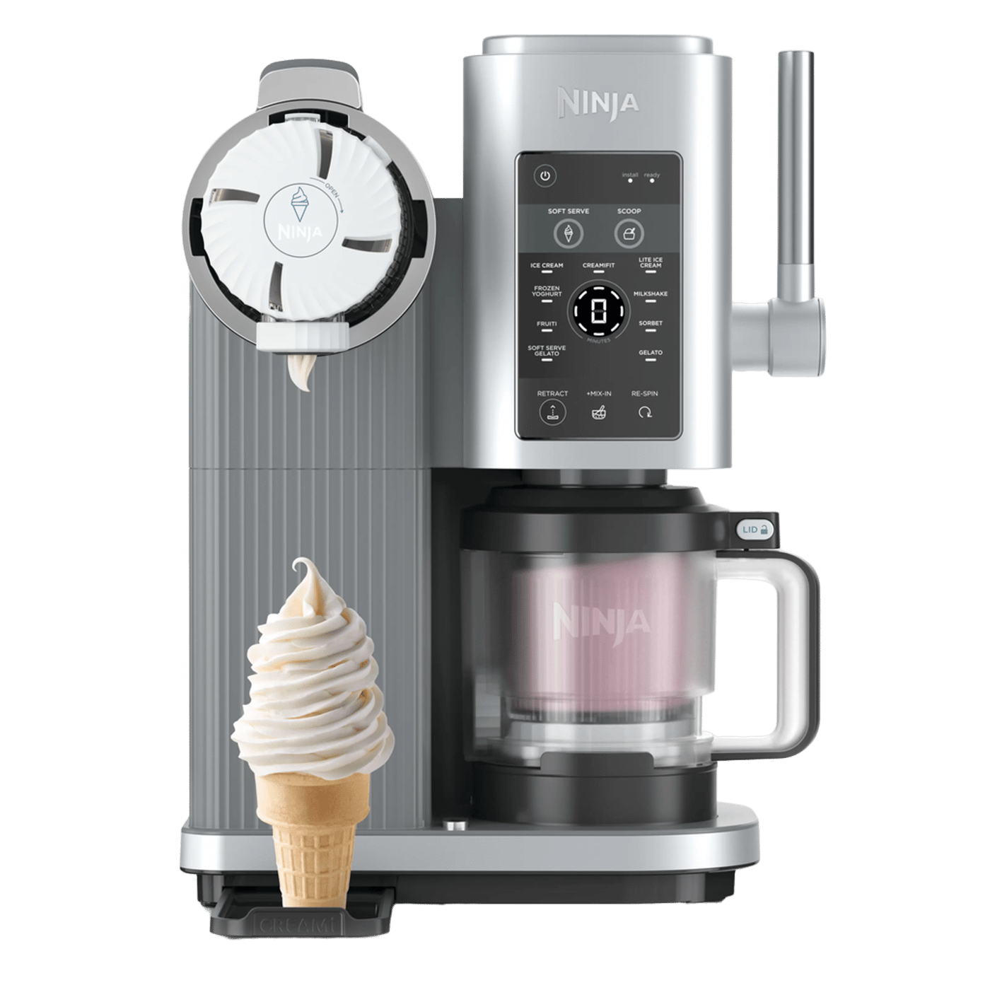 Ninja CREAMi Scoop & Swirl 13-i-1 glassmaskin Platinum Silver