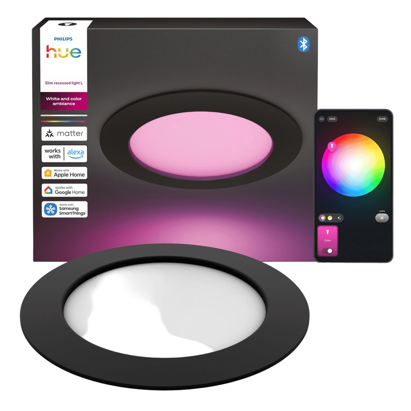 Philips Hue Slim infälld spotlight 170 mm 1-pack Svart