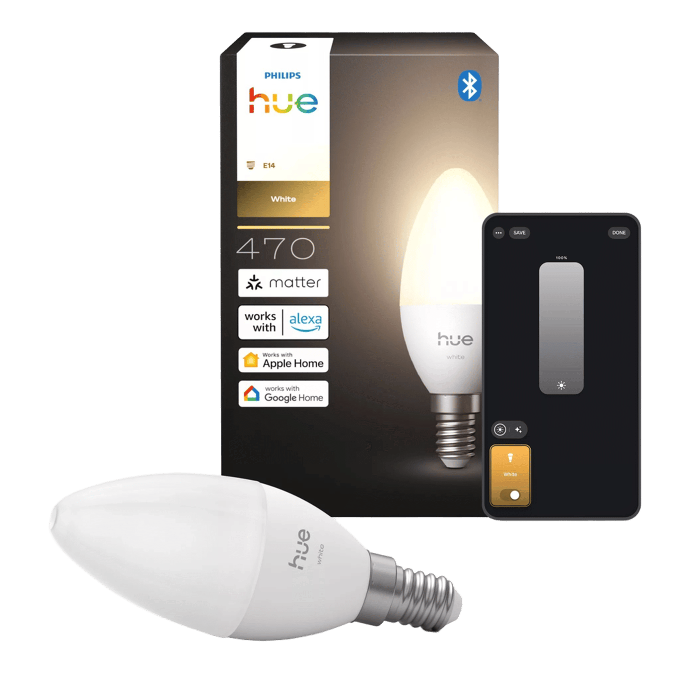 Philips Hue White smart LED-kronlys E14 1-pk.