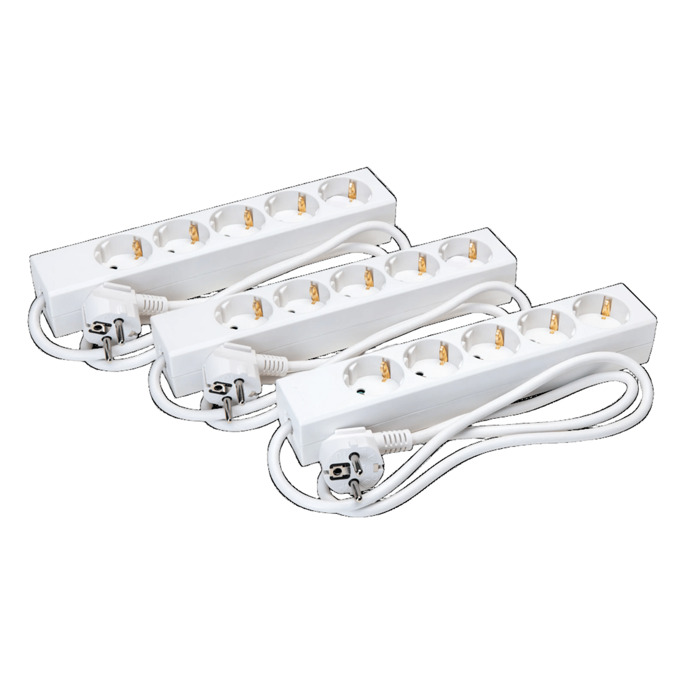 Luxorparts Grenuttag 5-vägs 1 m vit 3-pack