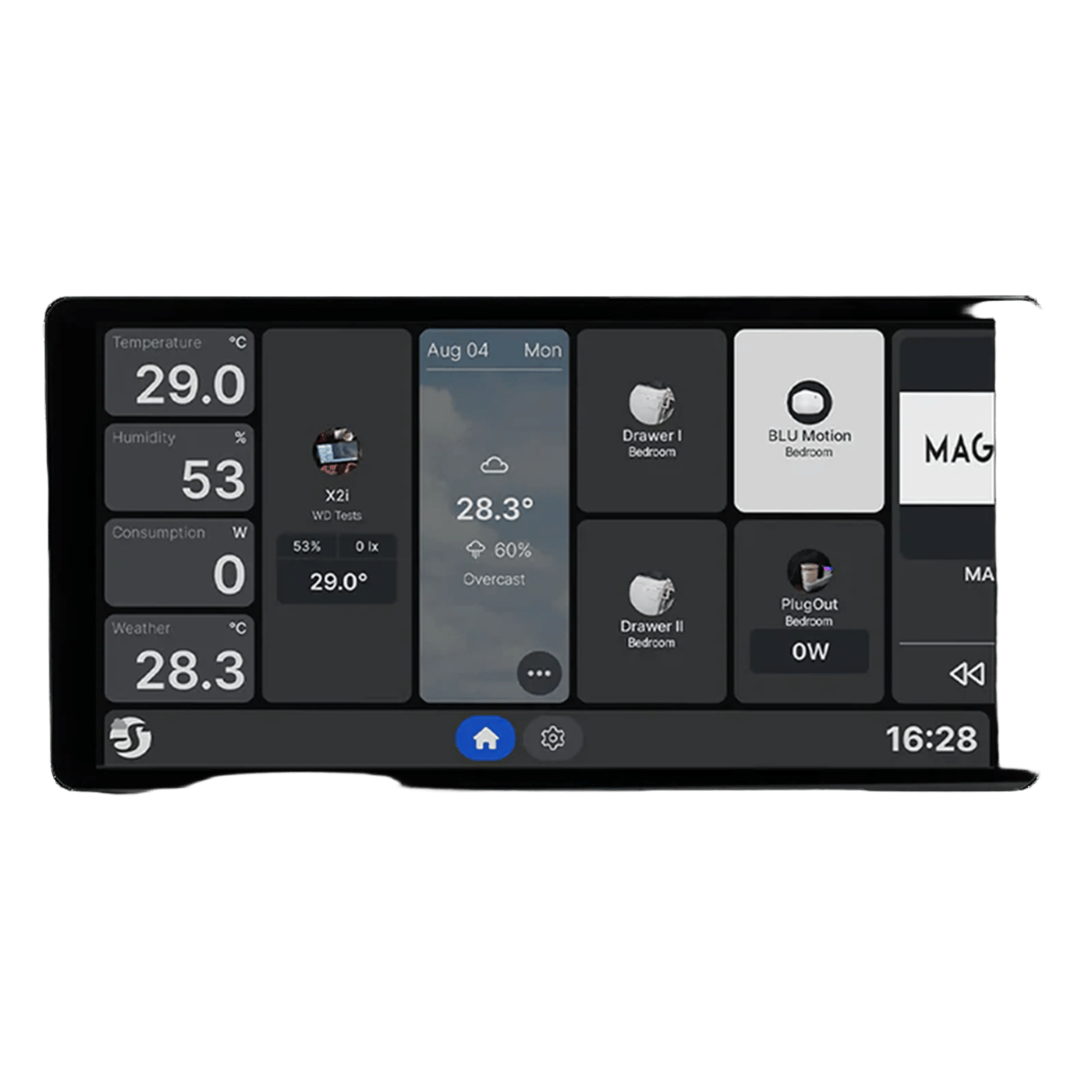 Shelly Wall Display X2i – smart kontrollpanel med pekskärm Svart