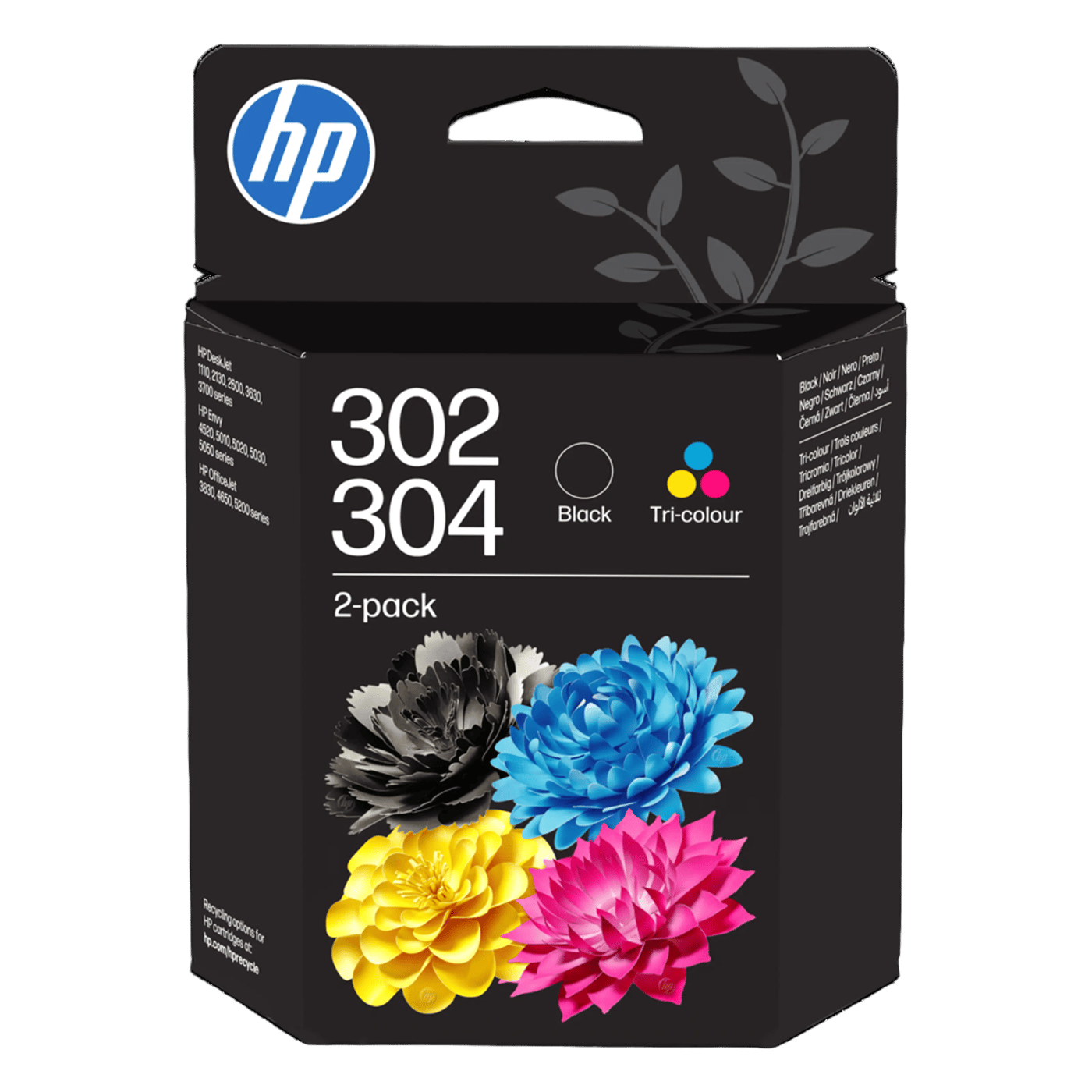 HP 302/304 trefärgs/svart bläckpatron kombinerat 2-pack
