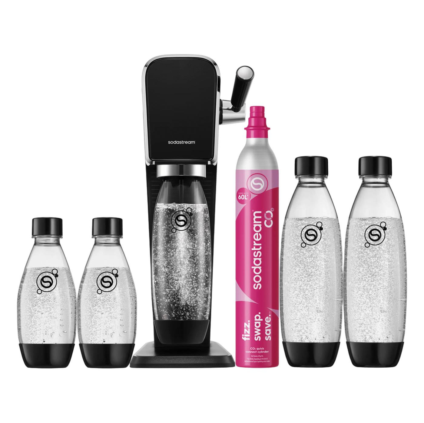 Sodastream Art Valuepack kullsyringsmaskin med 5 flasker Sort