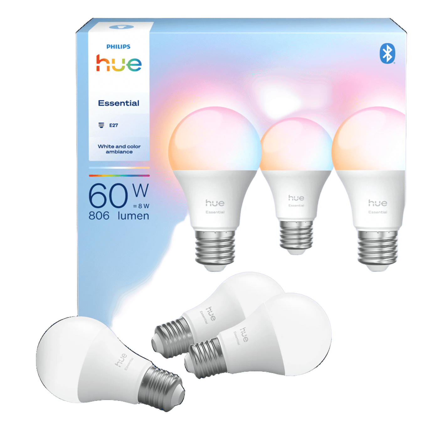 Philips Hue Essential Smart LED-lampa E27 806 lm 3-pack