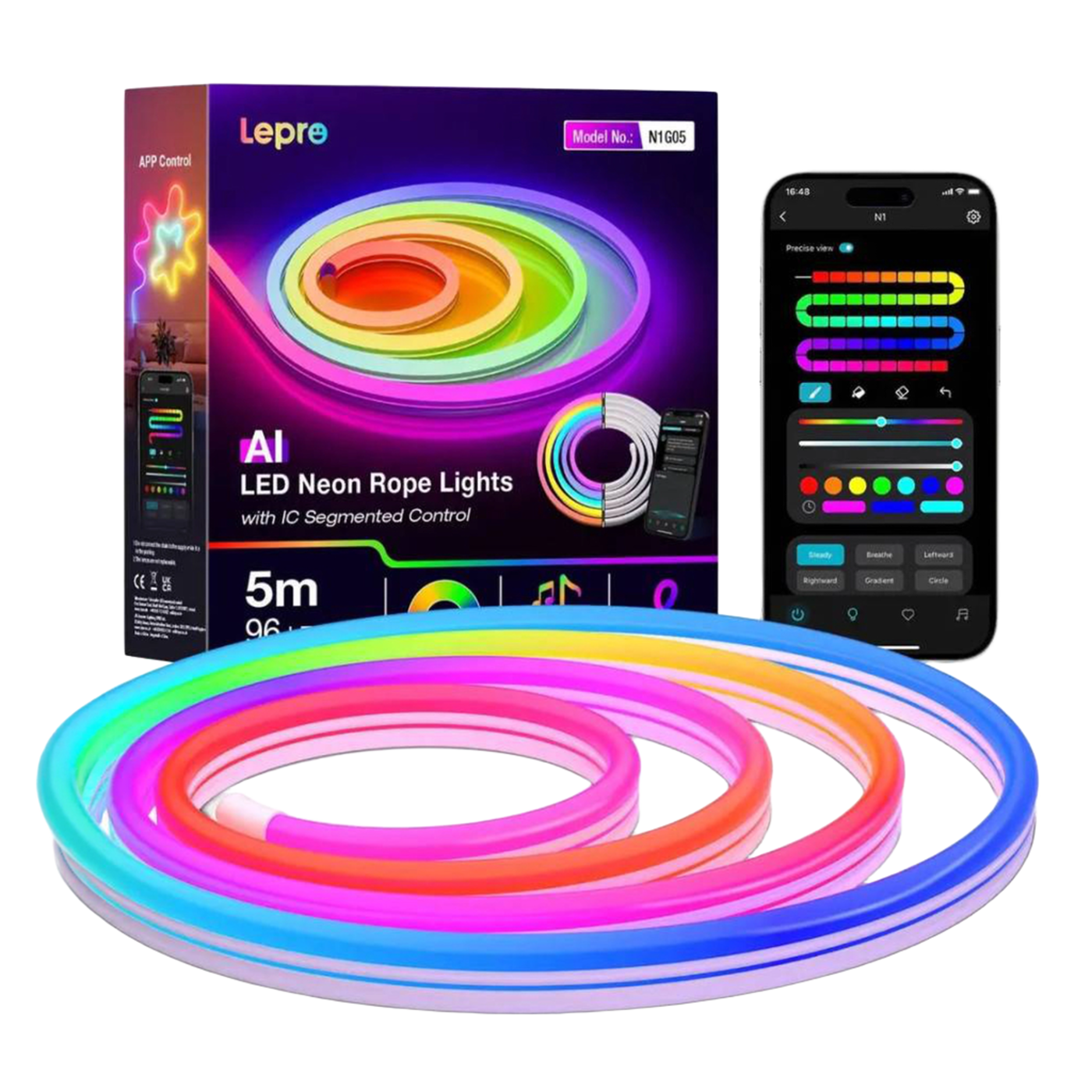 Lepro N1 AI Smart Rainbow LED-neonslinga 5 m
