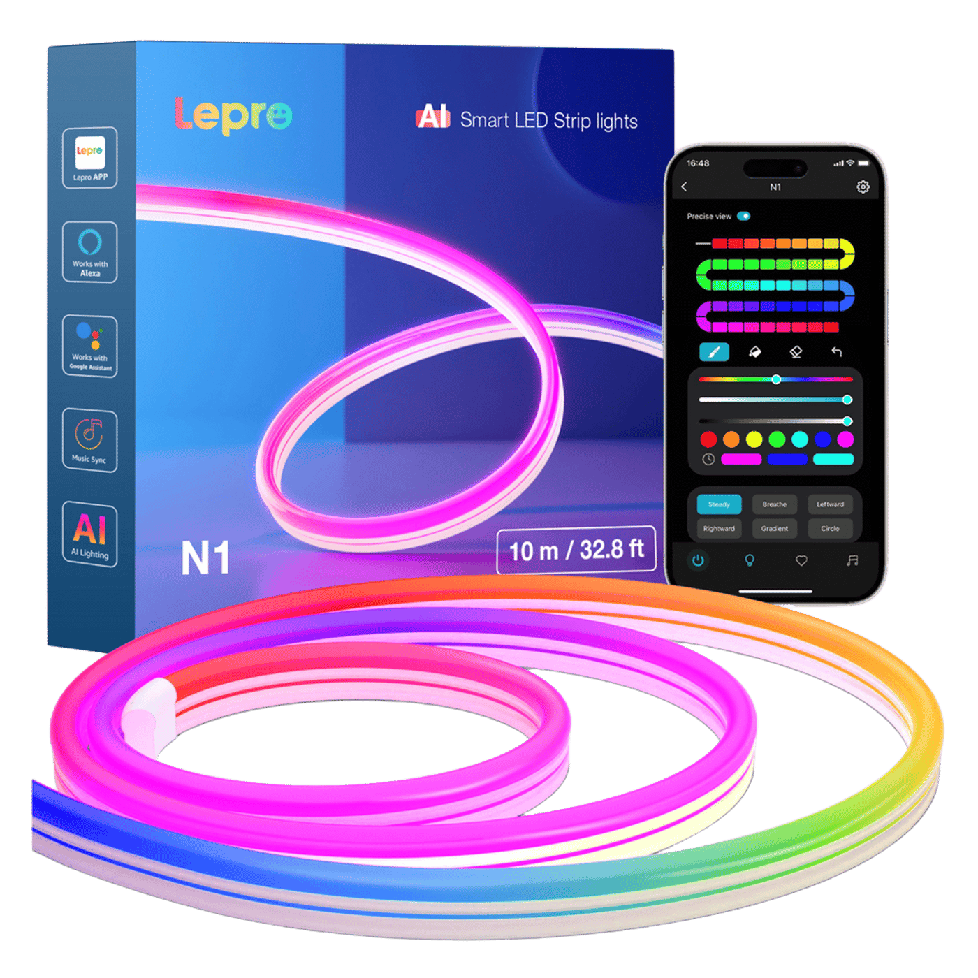 Lepro N1 AI Smart Rainbow LED-neonslinga 10 m