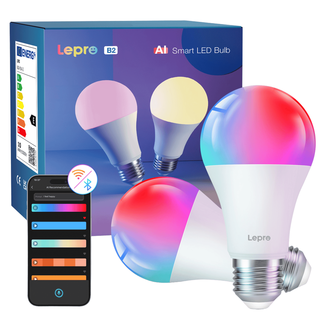 Lepro B2 AI Smart LED-lampa E27 2-pack