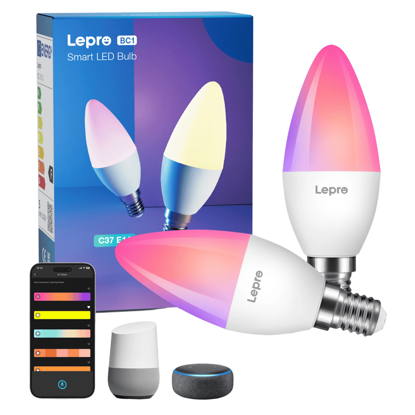 Lepro BC1 AI Smart Bulb E14 2-pack
