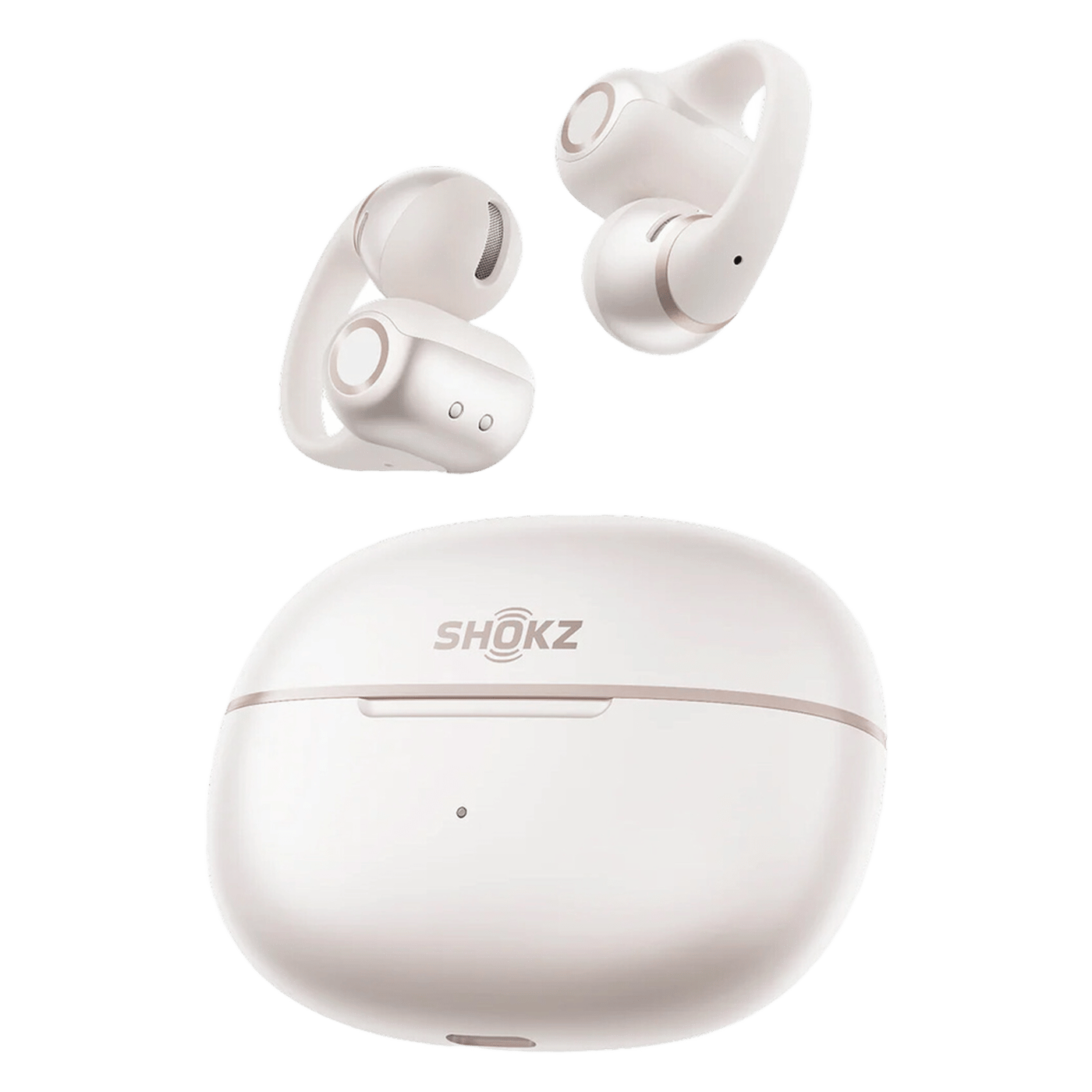 Shokz OpenDots 2 open-ear clip-on-hodetelefoner Hvit