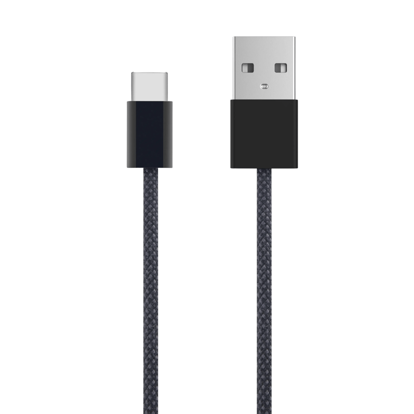 Linocell Flettet USB-A- til USB-C-kabel Svart 2 m