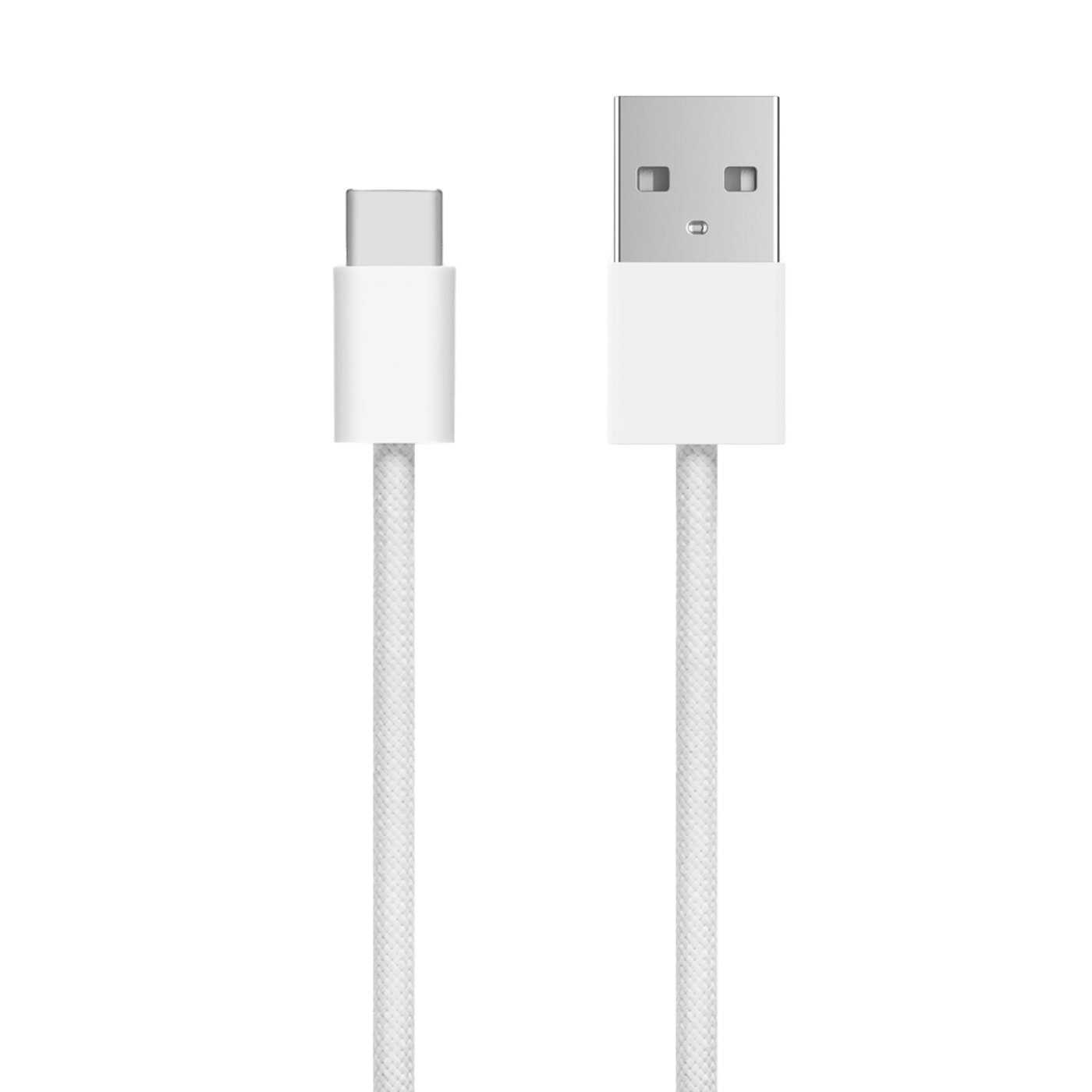 Linocell Flettet USB-A- til USB-C-kabel Hvit 2 m