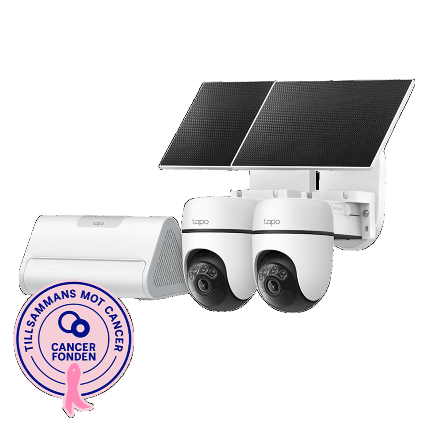 TP-Link Tapo HB112 solcellsdriven övervakningskamera 2K pan/tilt 2-pack Vit