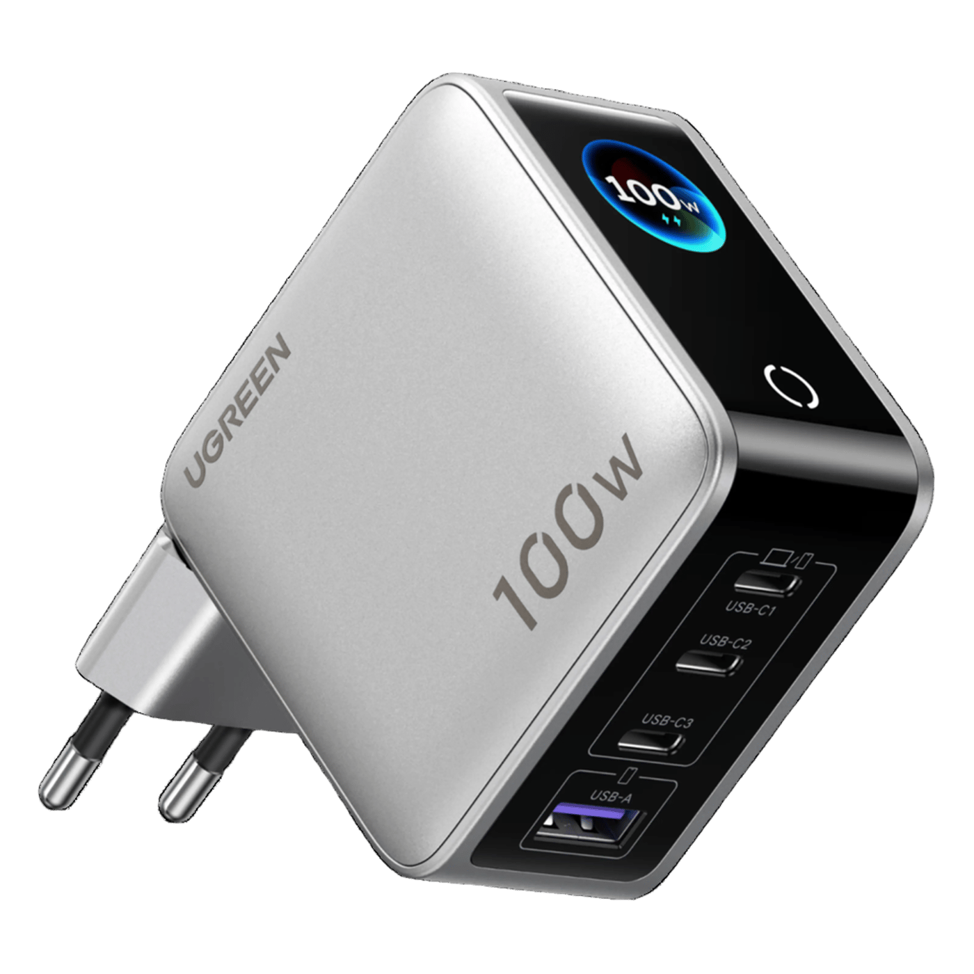 Ugreen Nexode Pro Smart Display 100 W GaN-laddare med 4 portar