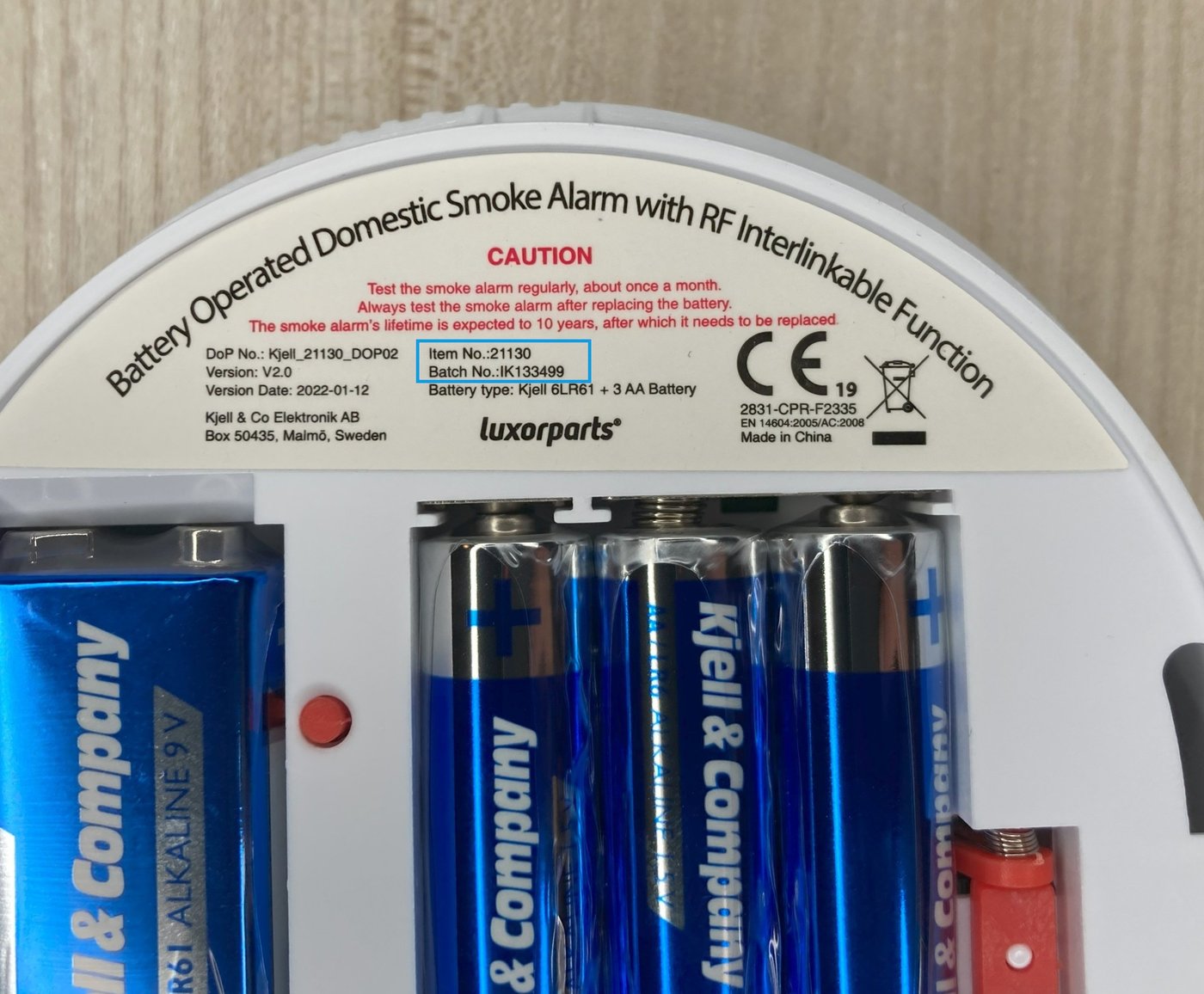 Baksiden av røykvarsler