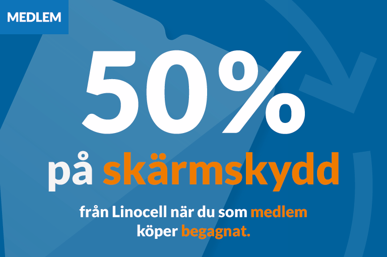 50% rabatt på skärmskydd vid köp av begagnad mobiltelefon