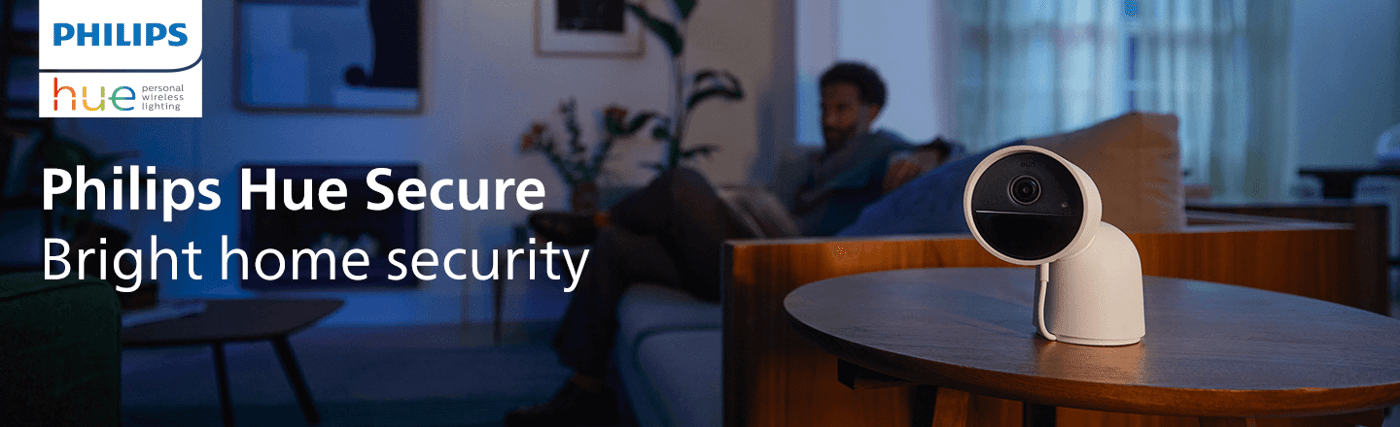 Philips Hue Secure banner med information och kunskap