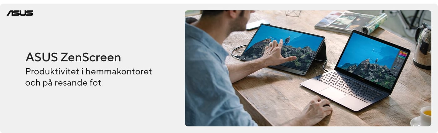 Asus Zenscreen bärbar datorskärm i hemmakontor