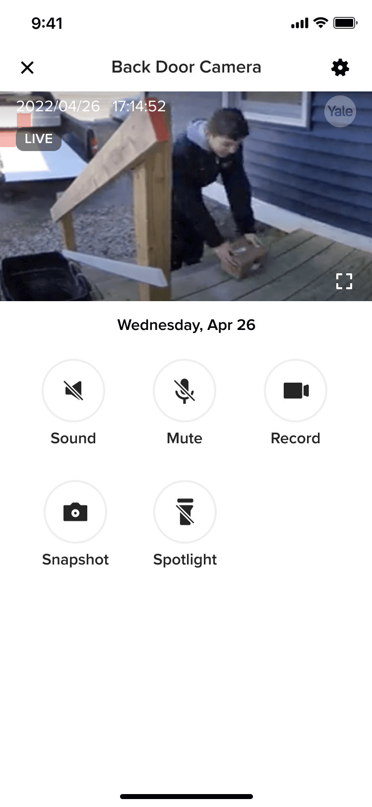 Yale app kamera livestreaming